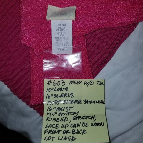 #603 NWOT KD Dance Sexy Hot Pink Ribbed Knit Top S - Picture 8 of 10